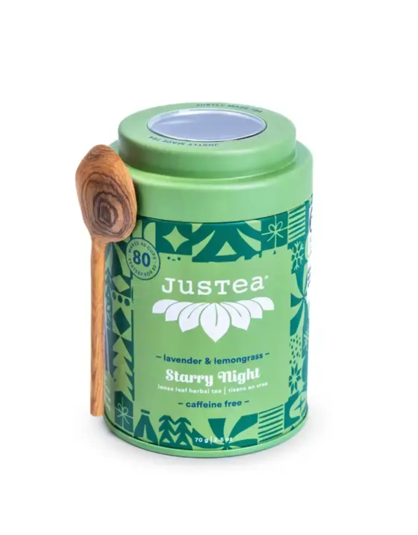 Justea Starry Night Loose Leaf Tin & Spoon