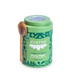 Justea Starry Night Loose Leaf Tin & Spoon