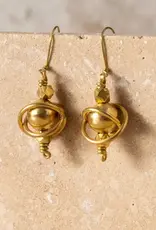 Ten Thousand Villages Atma Brass Globe Earrings