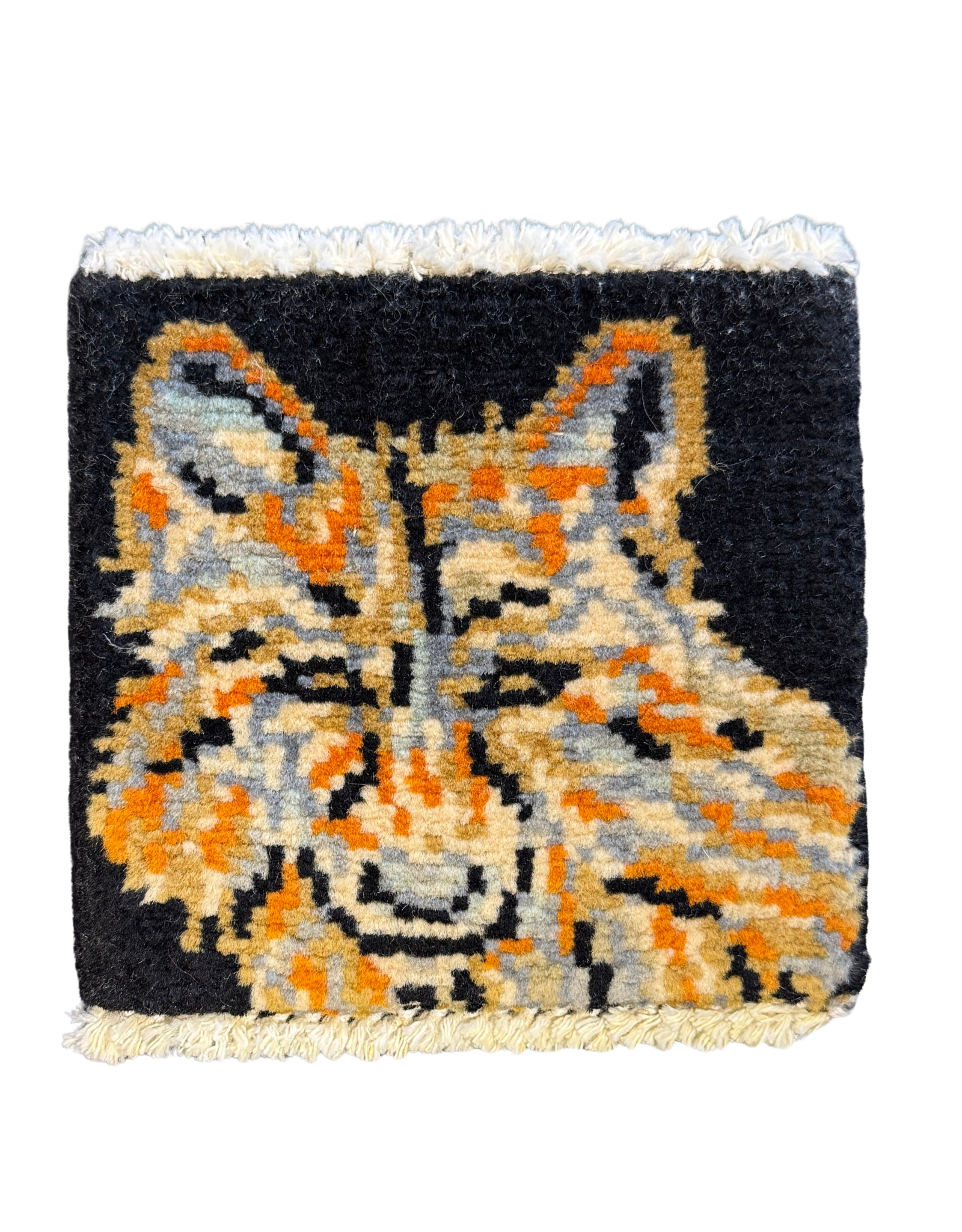 Bunyaad Pakistan Wolf Mug Rug Black