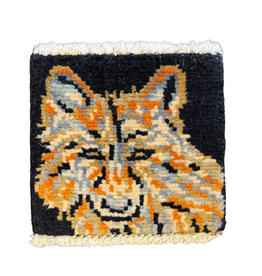 Bunyaad Pakistan Wolf Mug Rug Black