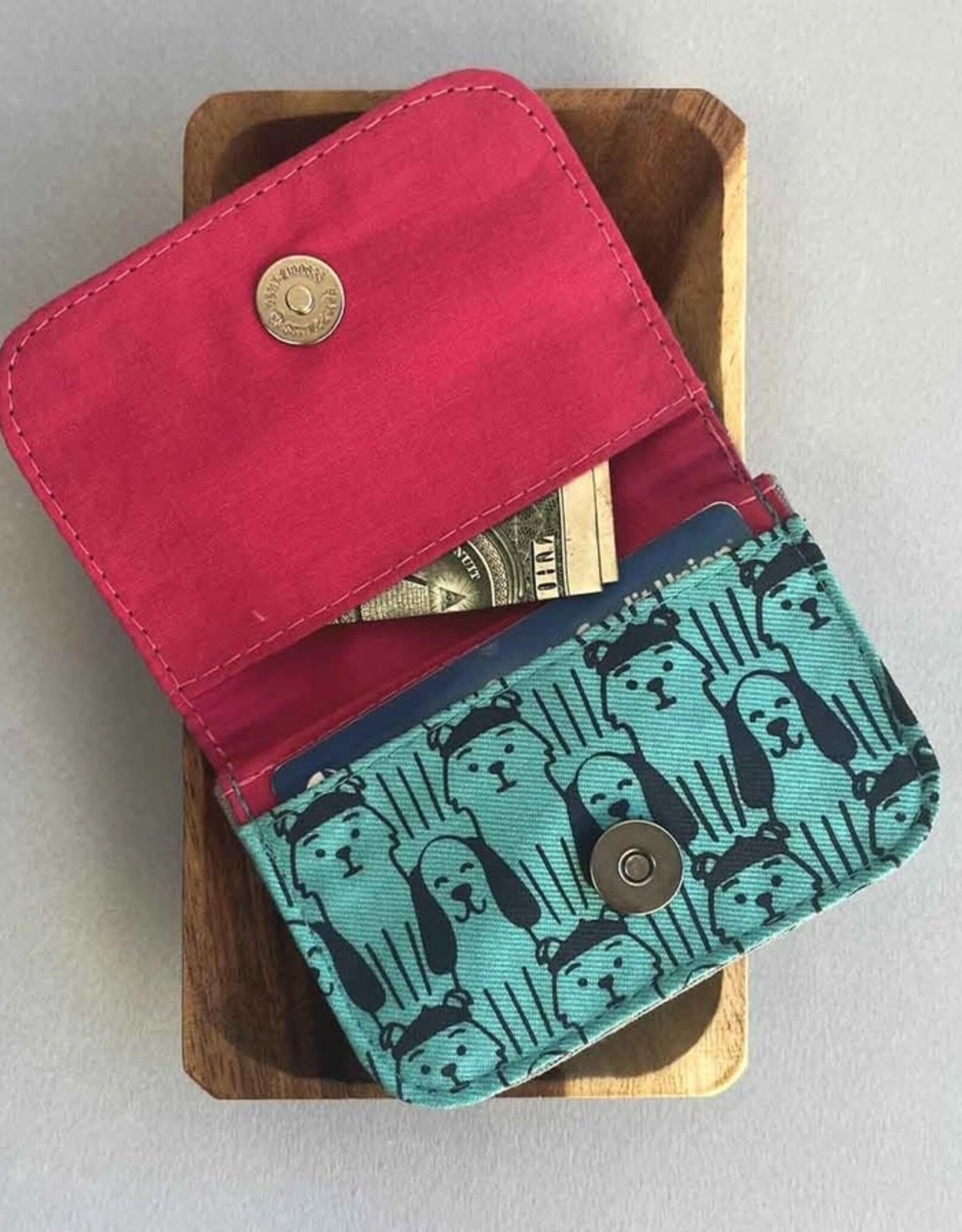 Malia Designs Canvas Card Holder - Mini Wallet - Dog Prints (Assorted)