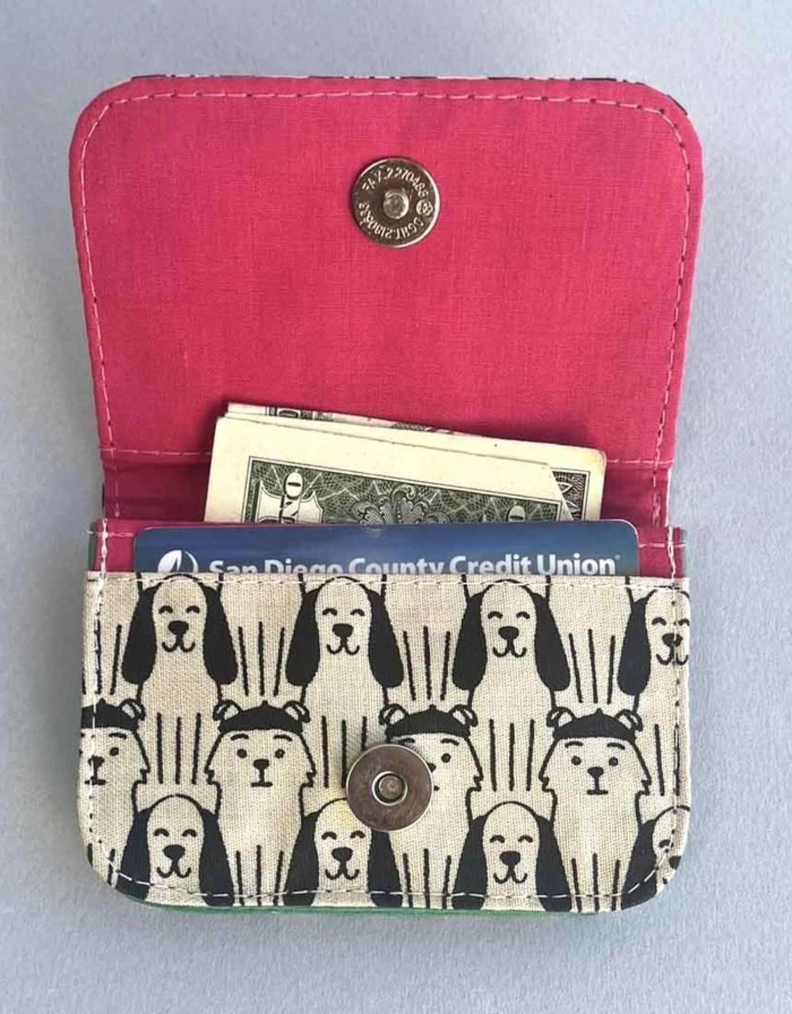 Malia Designs Canvas Card Holder - Mini Wallet - Dog Prints (Assorted)