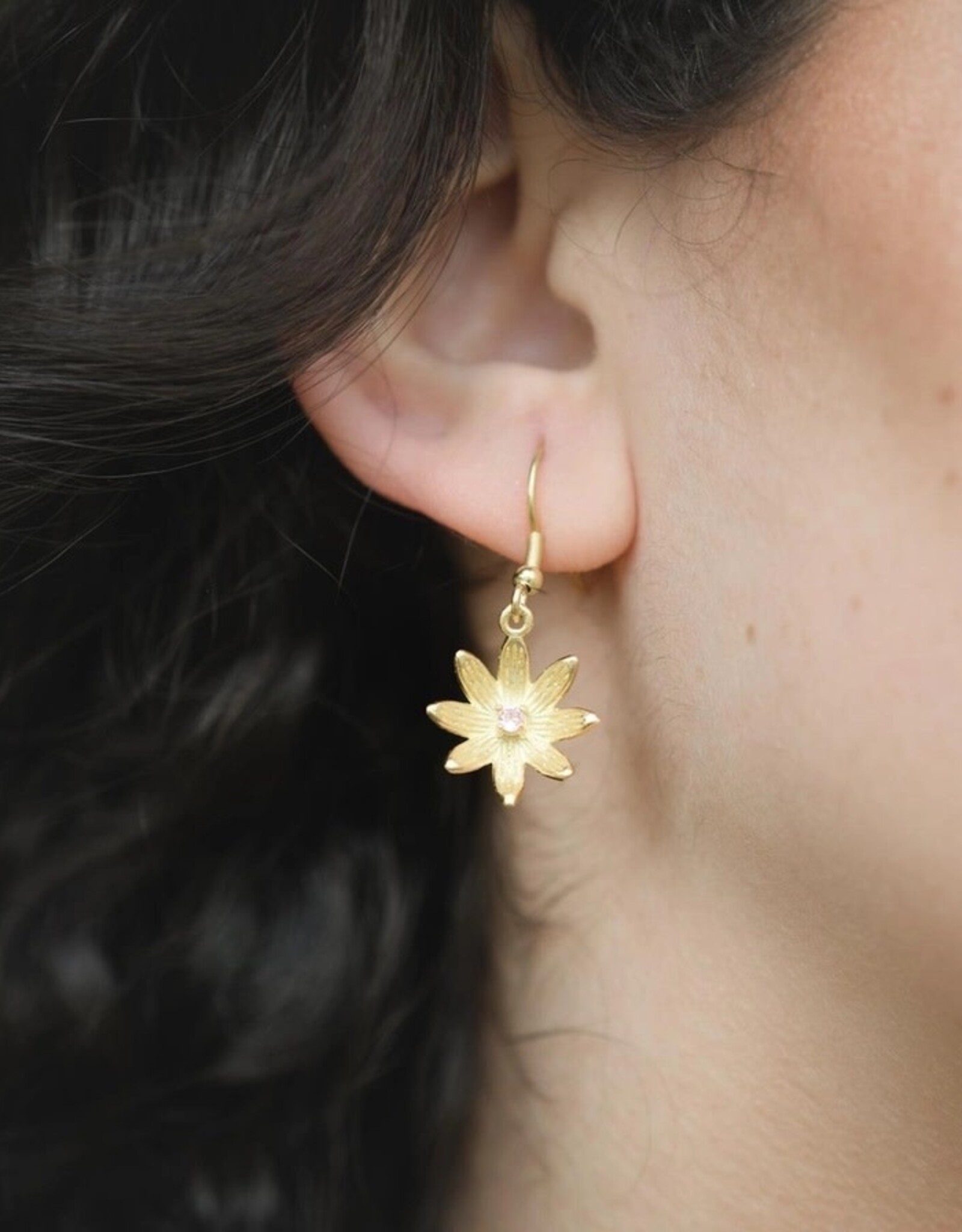 Ethical Global Dahlia Stone Earrings - 14K Plated