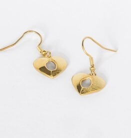 Ethical Global Windowed Heart Earrings - 14K Plated