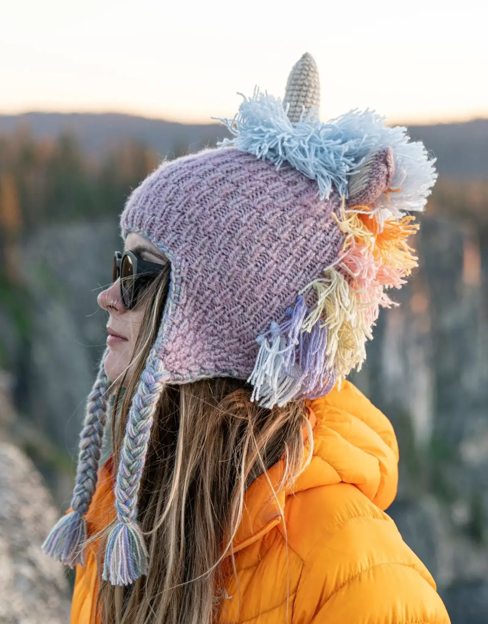 Andes Gifts Adult Animal Hat (Pastel Unicorn)