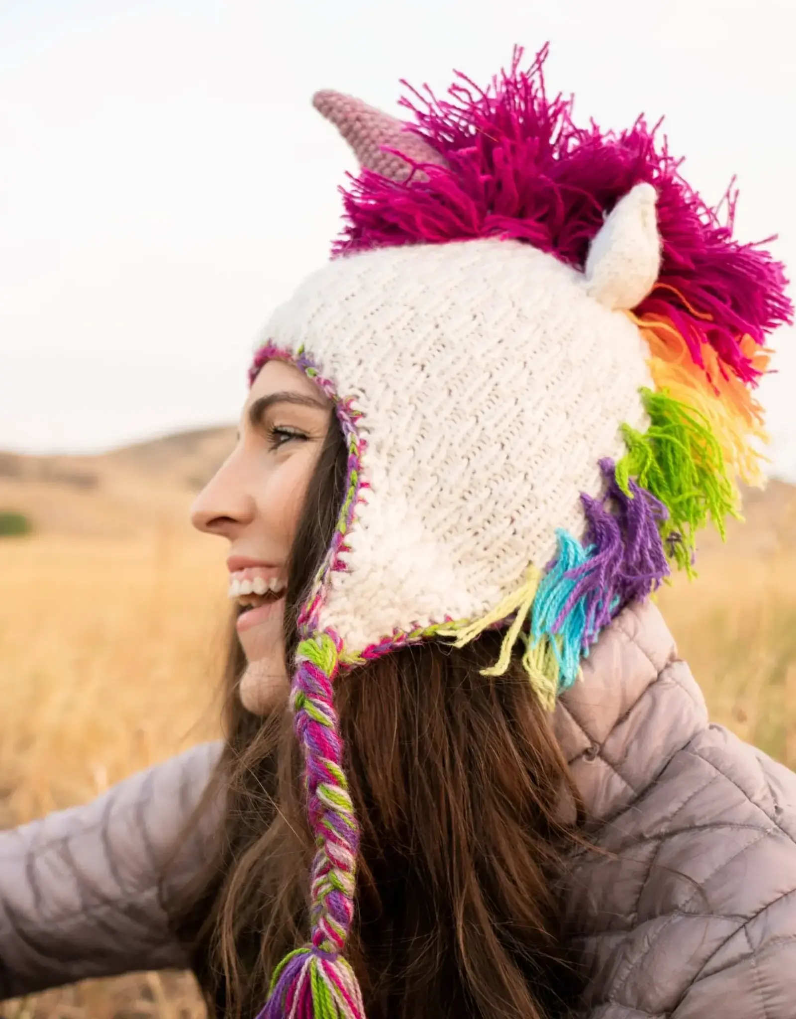 Andes Gifts Adult Animal Hat (Unicorn)