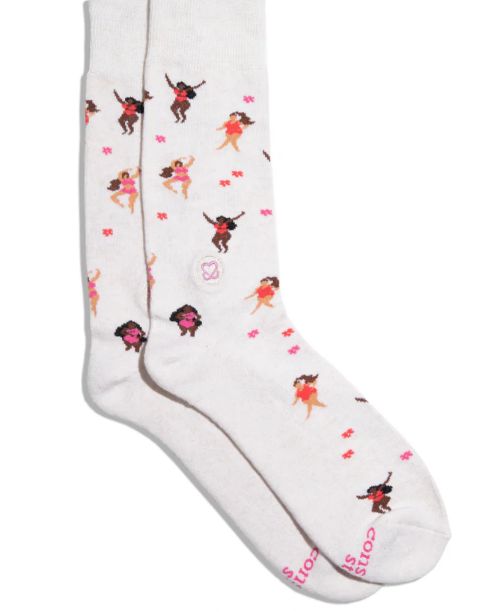 Conscious Step Socks that Support Self-Checks (Beige Women)