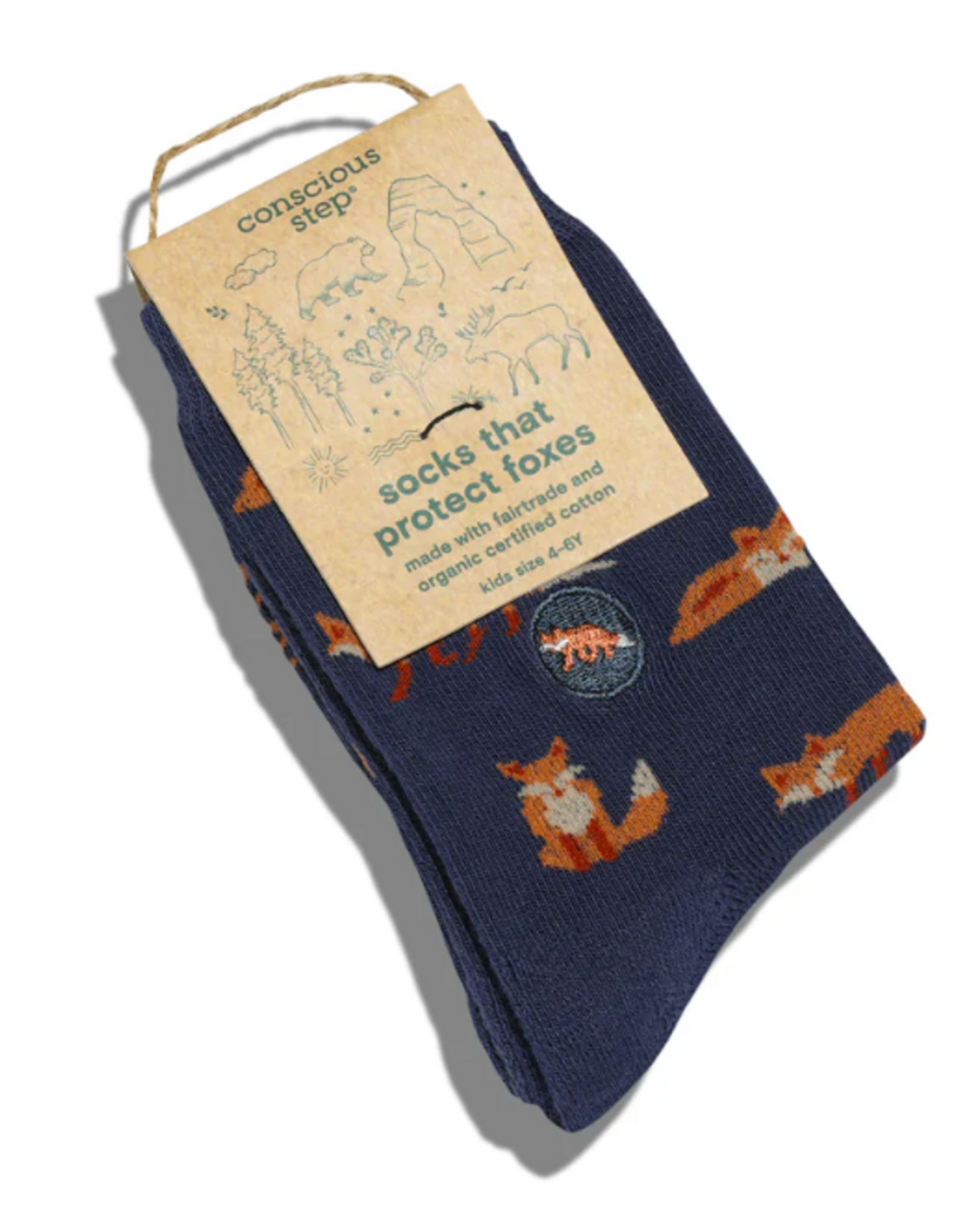 Conscious Step Kids Socks that Protect Foxes