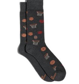 Conscious Step Socks that Support Youth Sports (Gray Basketballs)