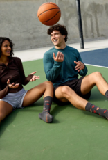 Conscious Step Socks that Support Youth Sports (Gray Basketballs)