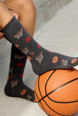 Conscious Step Socks that Support Youth Sports (Gray Basketballs)
