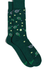 Conscious Step Socks that Support Youth Sports (Green Tennis Rackets)