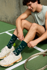 Conscious Step Socks that Support Youth Sports (Green Tennis Rackets)