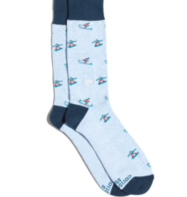 Conscious Step Socks that Support Youth Sports (Blue Skiers & Snowboarders)