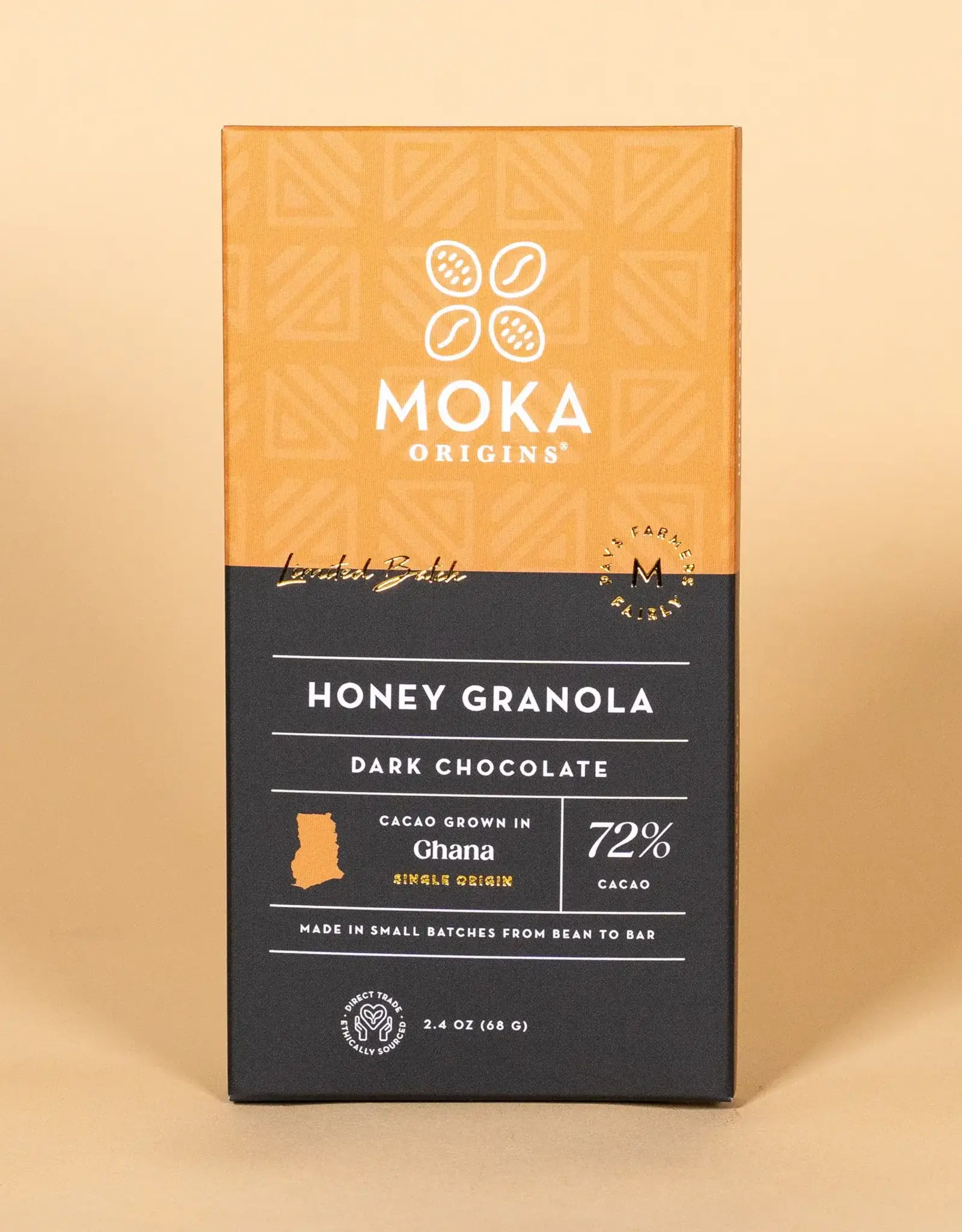 Moka Origins Honey Granola Dark Chocolate 72%