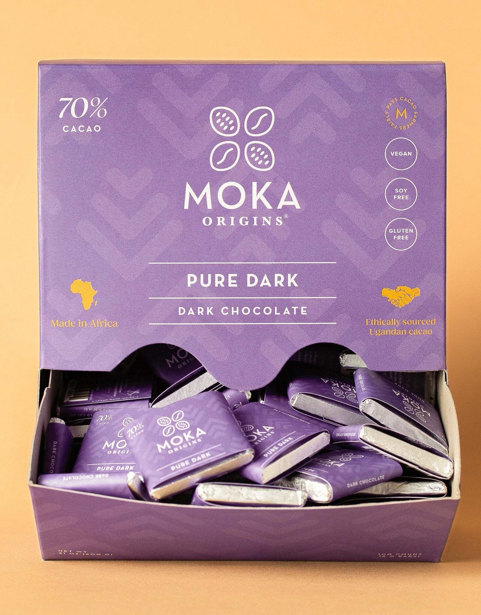 Moka Origins Uganda Pure Dark Mini Chocolate 70%