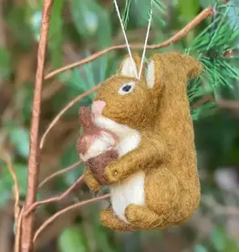 Women of the Cloud Forest Red Squirrel Felt Ornament