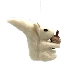 Women of the Cloud Forest White Squirrel Felt Ornament