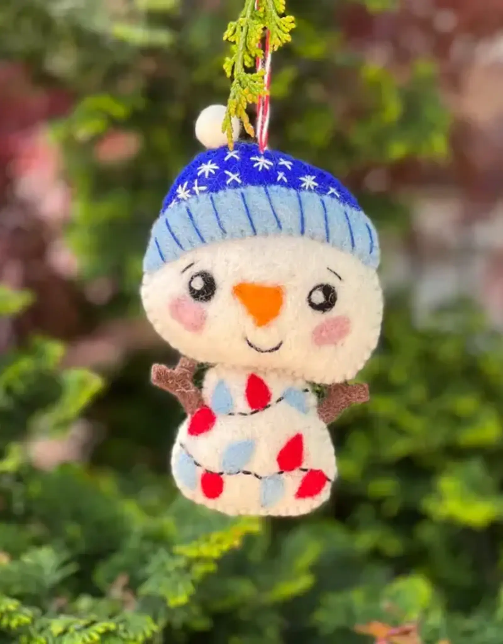 Mr. Ellie Pooh Felt Ornament Snowman