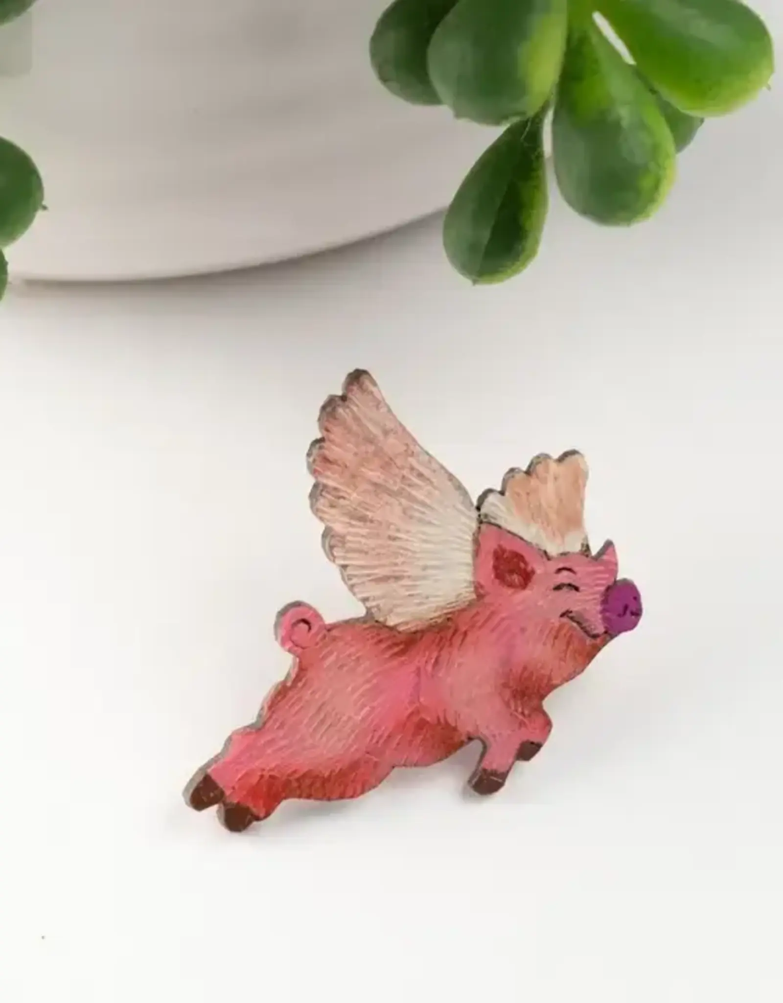 Tulia Artisans Flying Pig Brooch