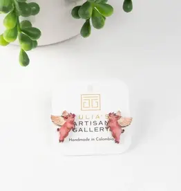 Tulia Artisans Flying Pig Earrings