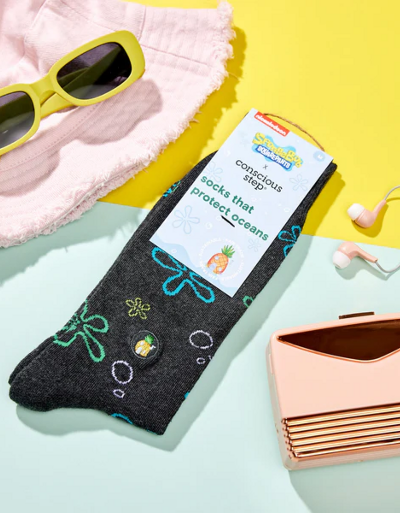 Conscious Step Spongebob Socks hat Protect Oceans