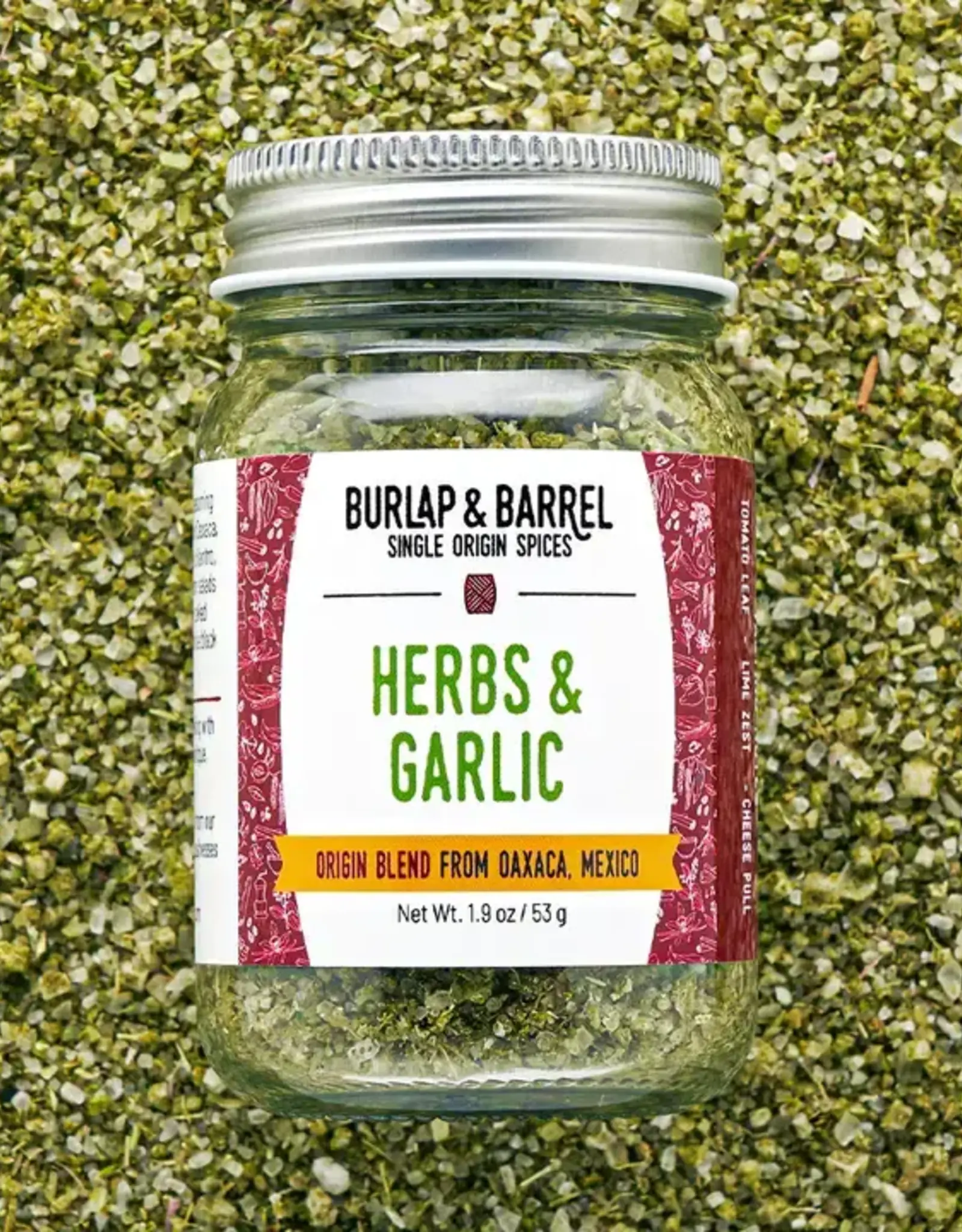 Burlap & Barrel Herbs & Garlic Blend - Single Origin Seasoning Salt Blend