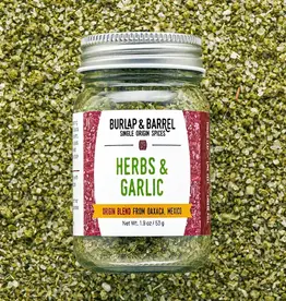 Burlap & Barrel Herbs & Garlic Blend - Single Origin Seasoning Salt Blend