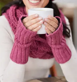 Feelgoodz Denali Drift Wool Knit Half Mittens - Pink