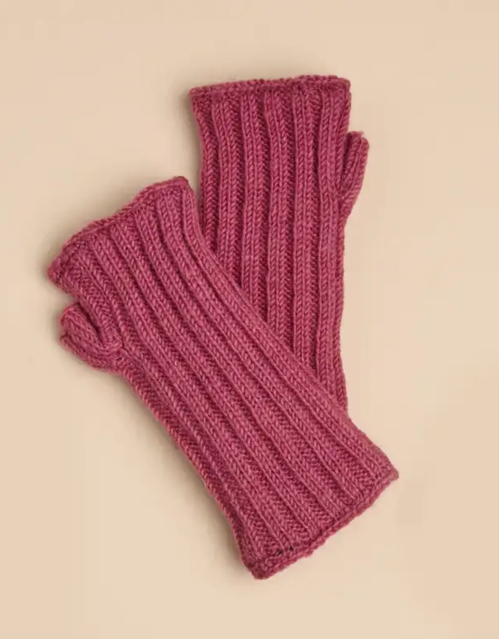 Feelgoodz Denali Drift Wool Knit Half Mittens - Pink