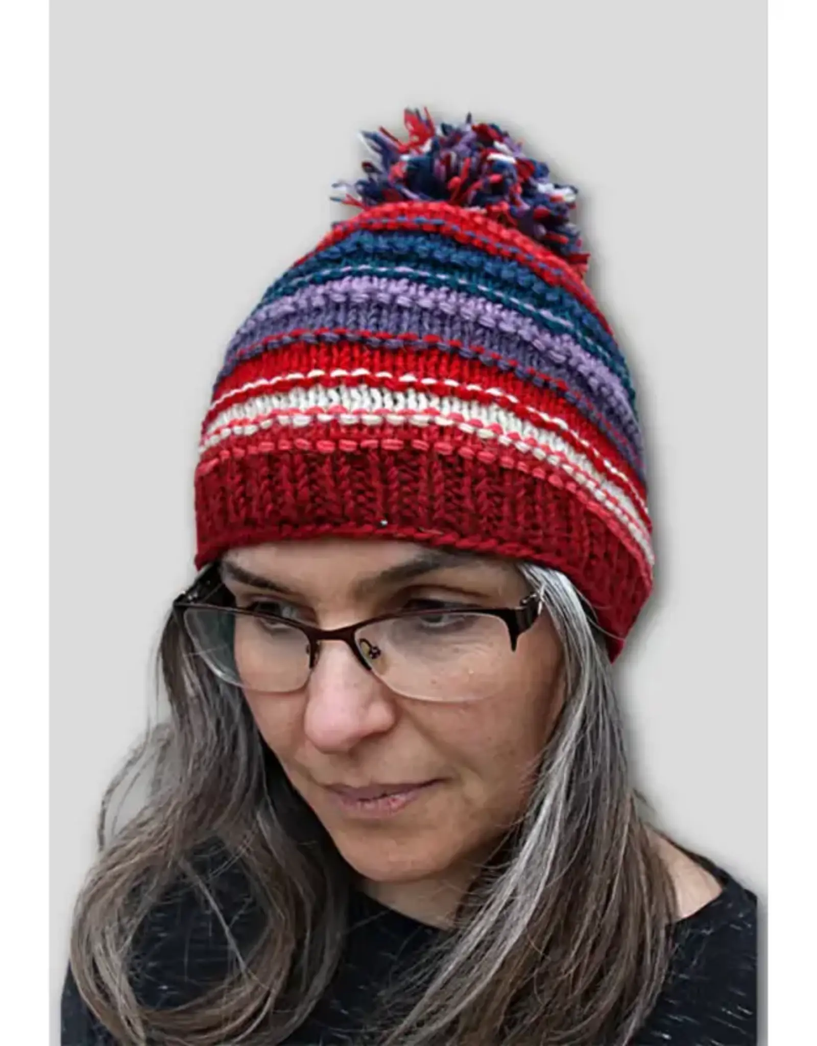 Ganesh Himal Wool Knit Striped Hat