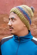 Ganesh Himal Hemp + Wool Blend Knit Pom Pom Hat
