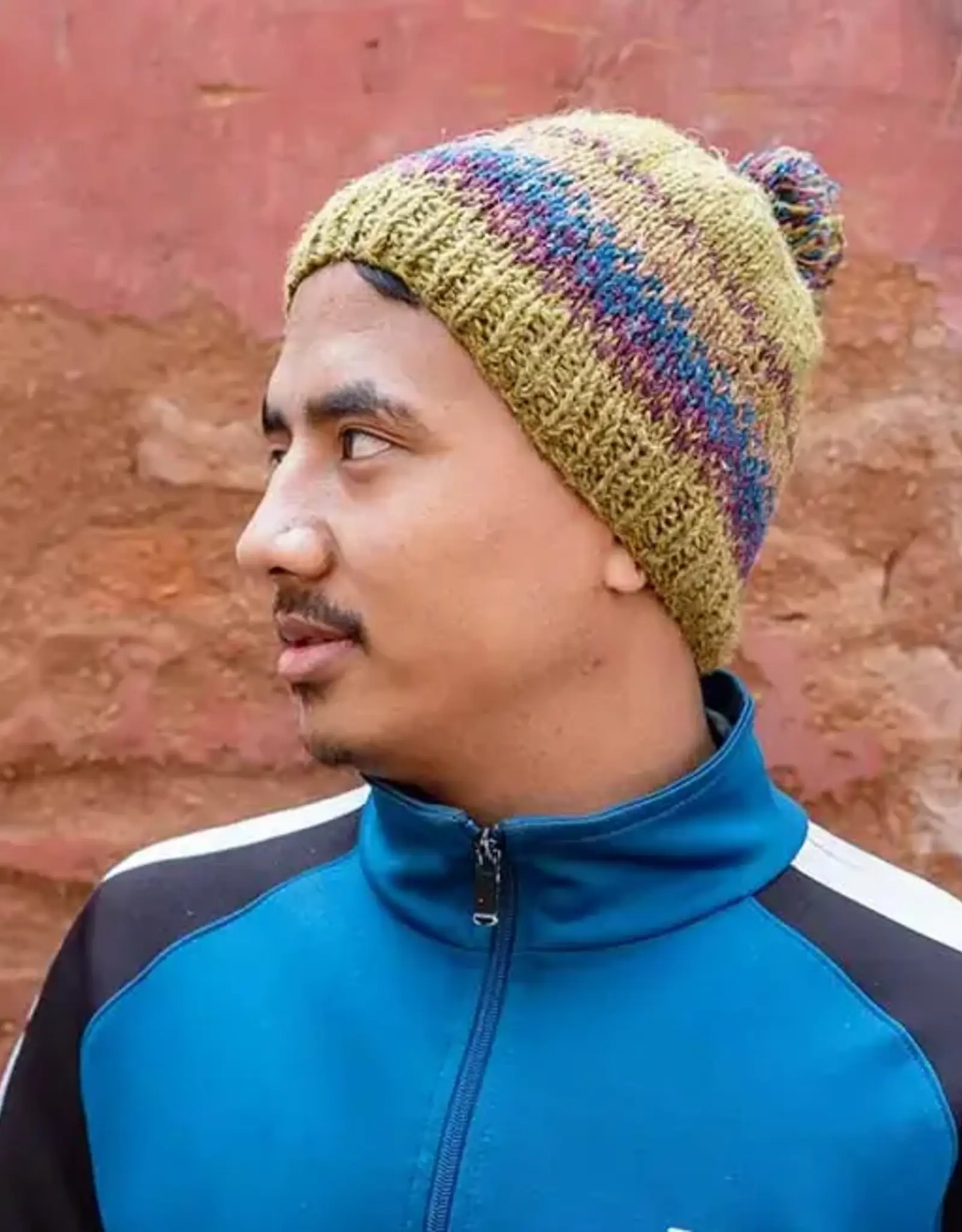 Ganesh Himal Hemp + Wool Blend Knit Pom Pom Hat