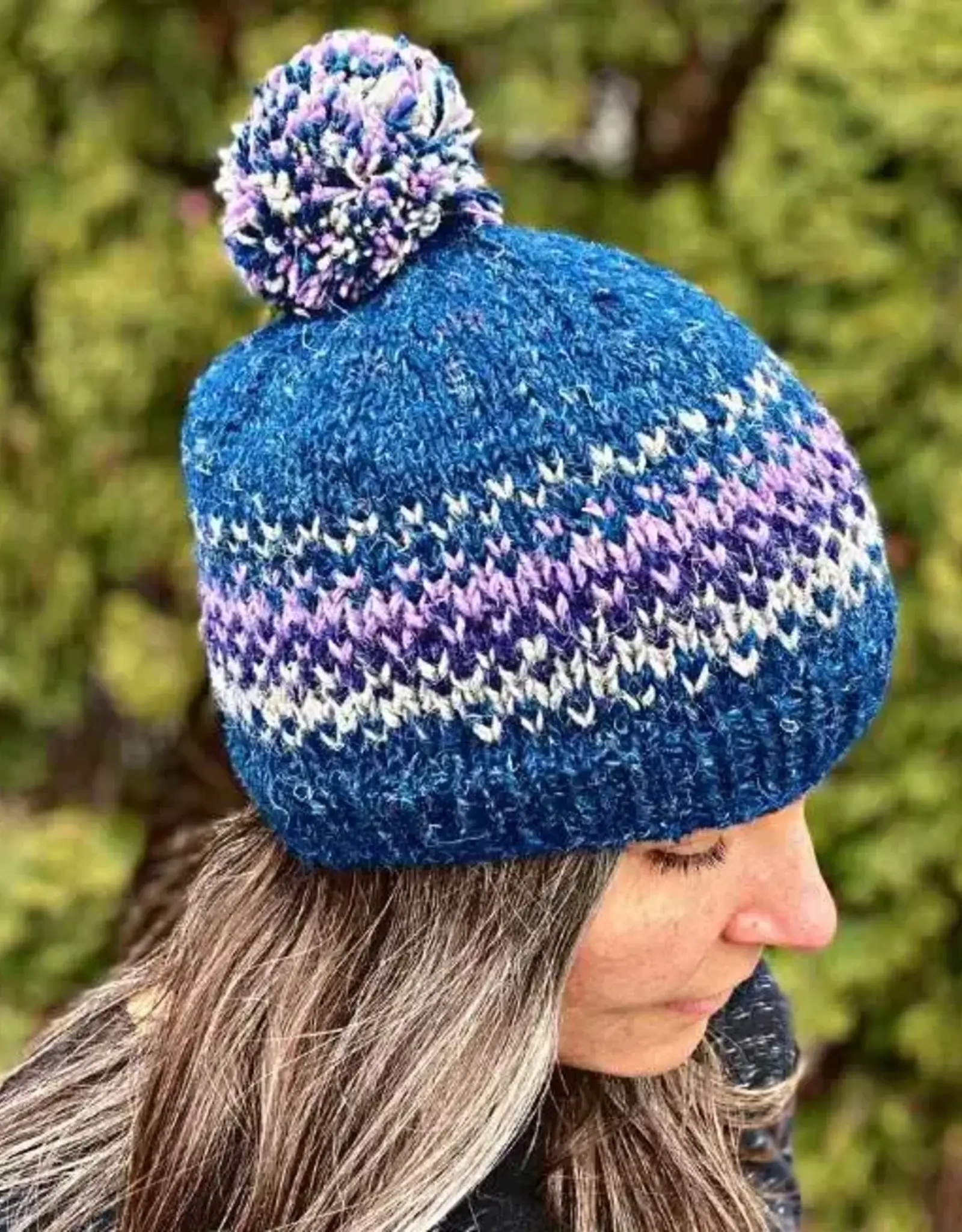 Ganesh Himal Hemp + Wool Blend Knit Pom Pom Hat