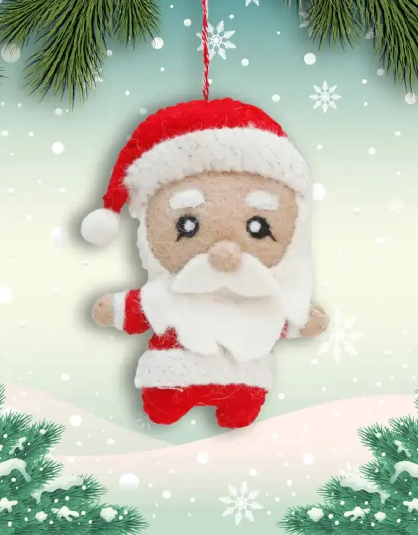 Mr. Ellie Pooh Felt Ornament Santa Claus