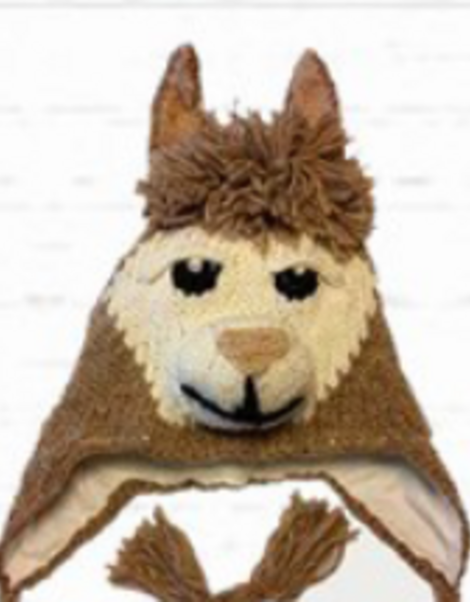 Arts of Ecuador Tan Llama Hat - Adult Size