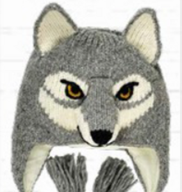 Arts of Ecuador Gray Wolf Hat - Youth Size