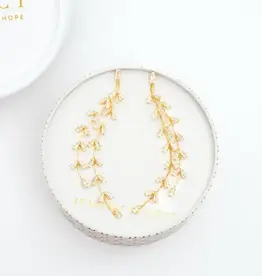 Starfish Project Graceful Willow Zircon and Gold Dangle Earrings