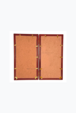 Bunyaad Pakistan Natural Mahogany Etched Wood Quad Frame Hinged