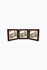 Bunyaad Pakistan 212421 Dark Red Oak Wood Trio Frame Hinged