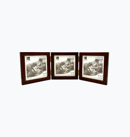 Bunyaad Pakistan 212421 Dark Red Oak Wood Trio Frame Hinged