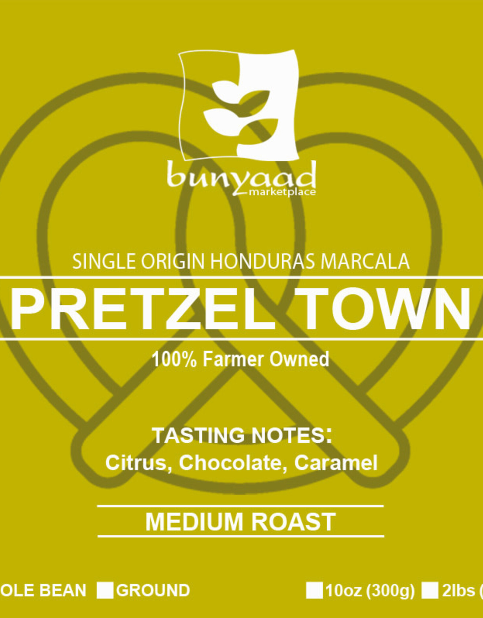 Lenca Coffee Roasters Bunyaad Pretzel Town Coffee - Marcala Bean