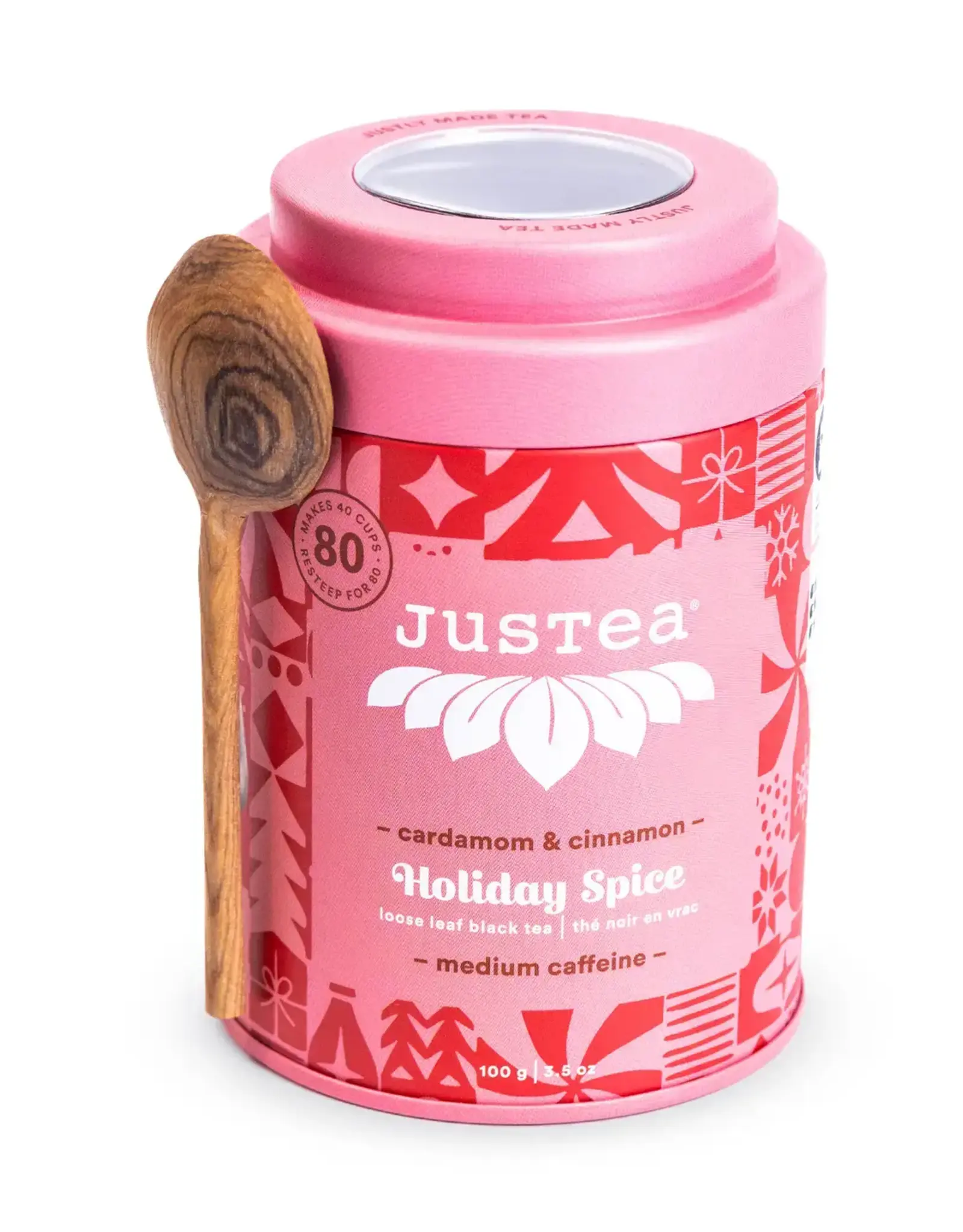 Justea Holiday Spice Tin & Spoon