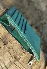 Twin Engine Leaf Green Zippered Card Wallet
