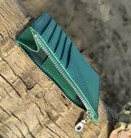 Twin Engine Leaf Green Zippered Card Wallet