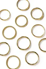 Matr Boomie Dhera Assorted Textured Band Stacking Rings (Assorted)