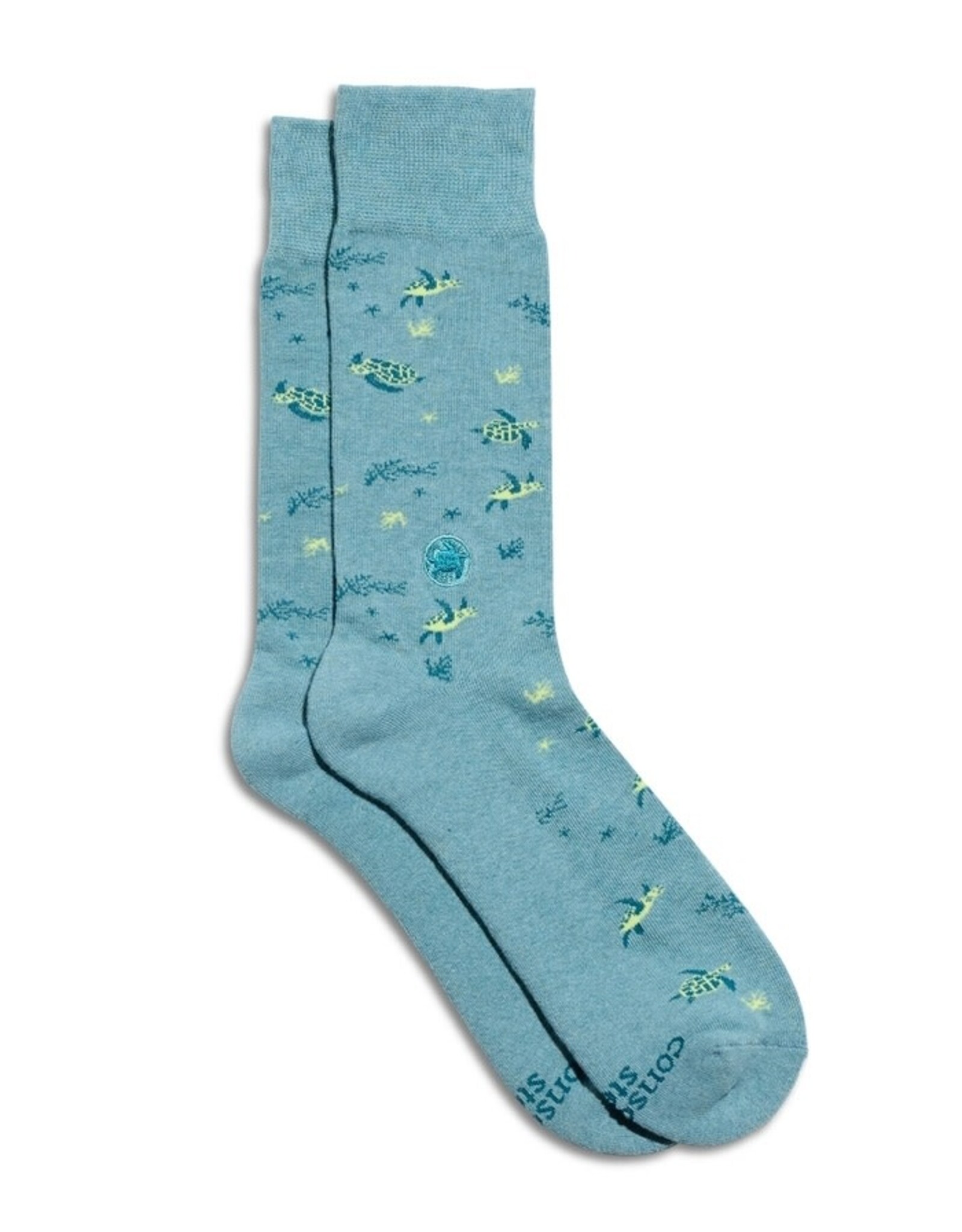 Conscious Step Socks that Protect Sea Turtles (Light Blue)