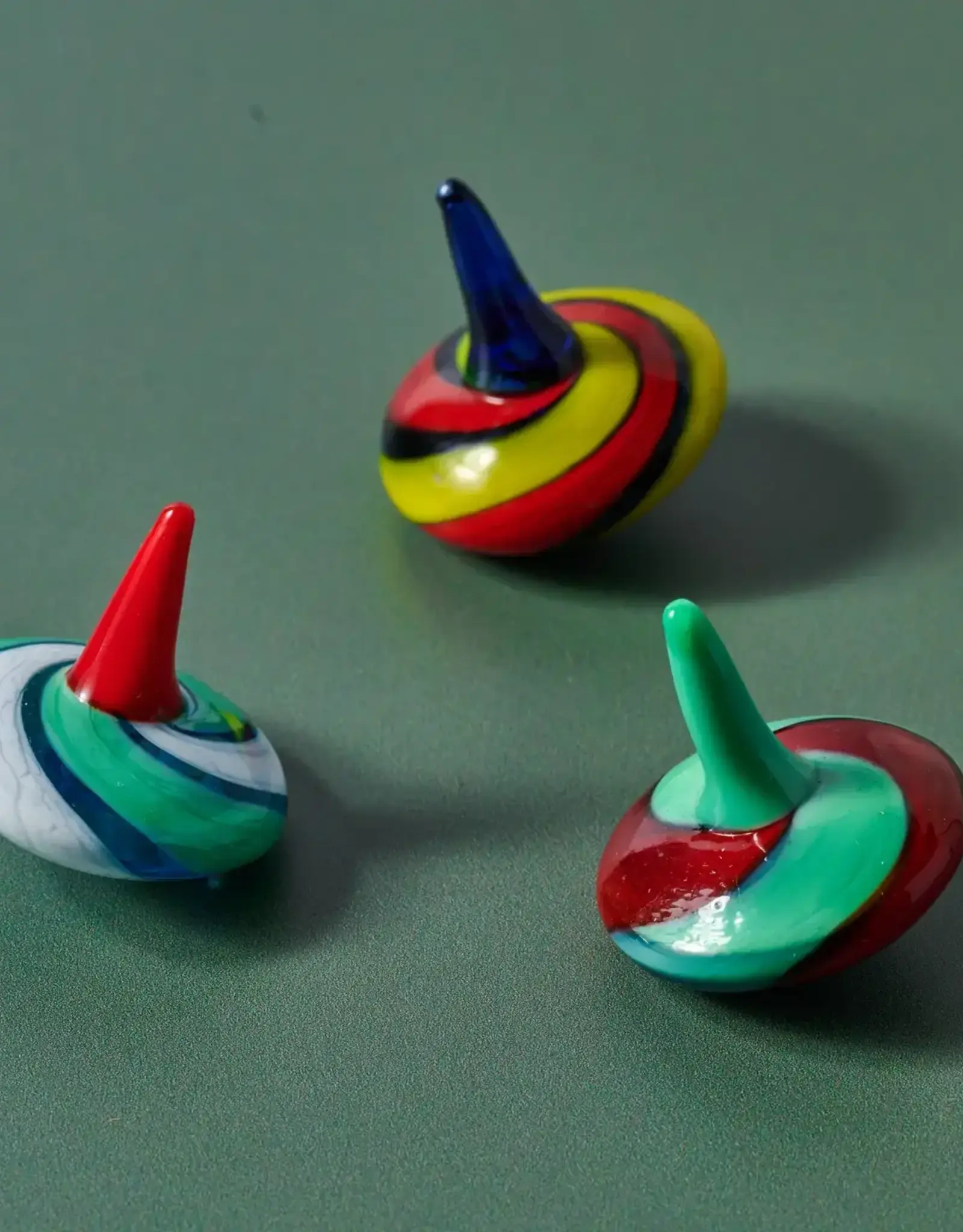 Ten Thousand Villages Multi-Colored Glass Tops - Set of 3