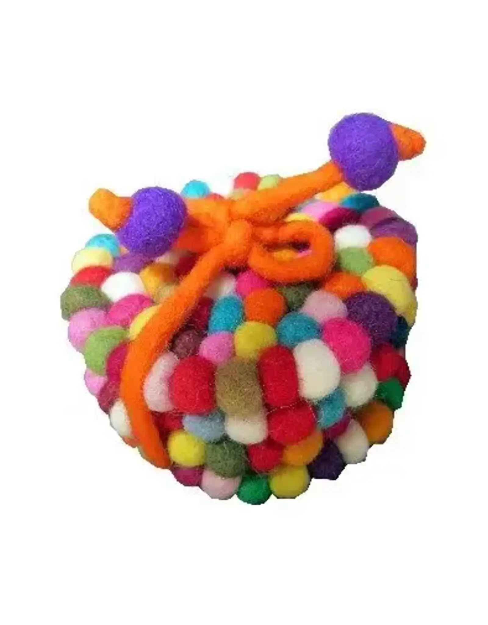 Ganesh Himal Felt Ball Coasters - Set of 4